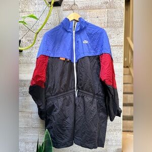 Nike | Retro "Icon Clash" Long Woven Track Jacket - Women's L, Red/Black/Blue